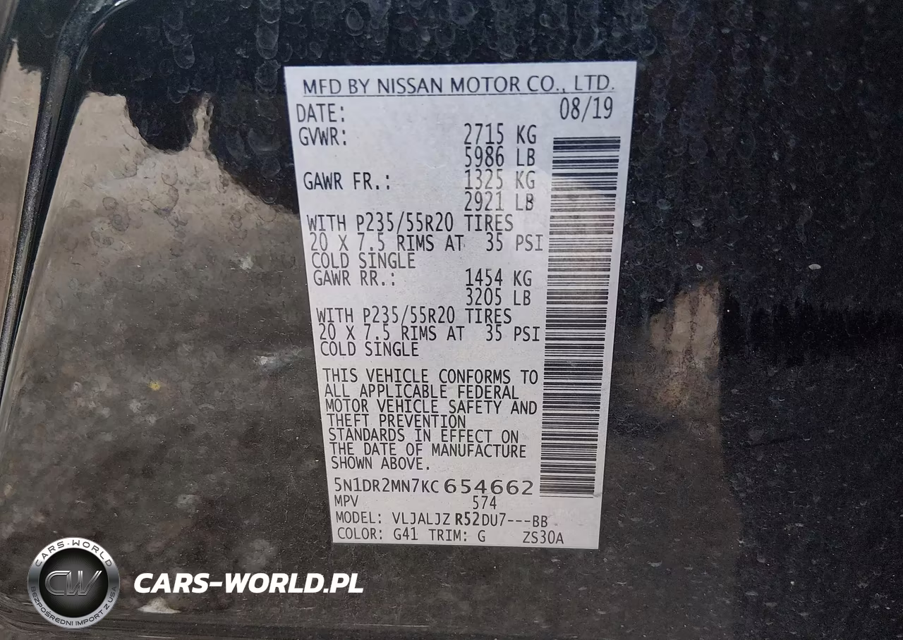 2019 Nissan Pathfinder Platinum VIN:5N1DR2MN7KC654662 - 9