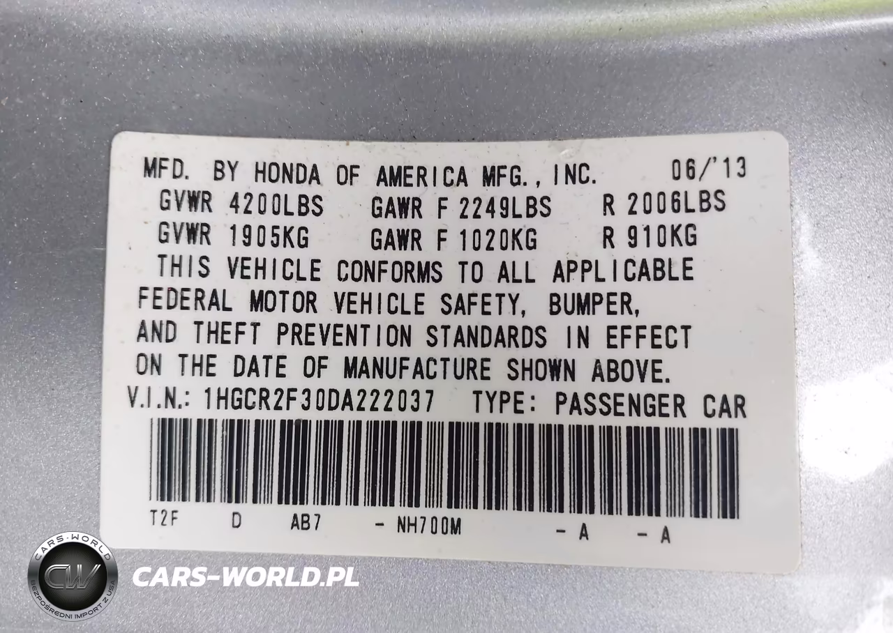 2013 Honda Accord Lx VIN:1HGCR2F30DA222037 - 9