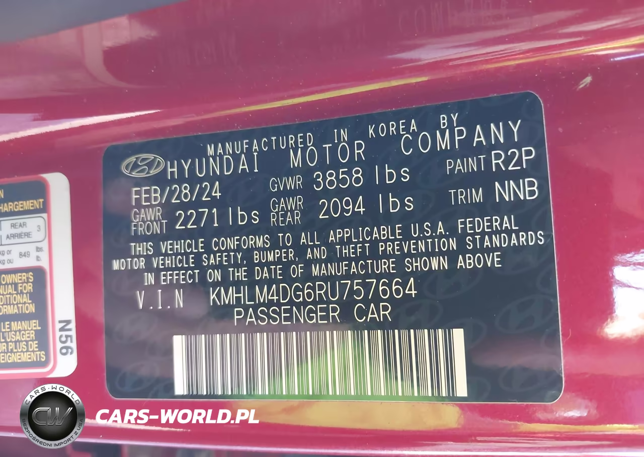2024 Hyundai Elantra Sel VIN:KMHLM4DG6RU757664 - 9