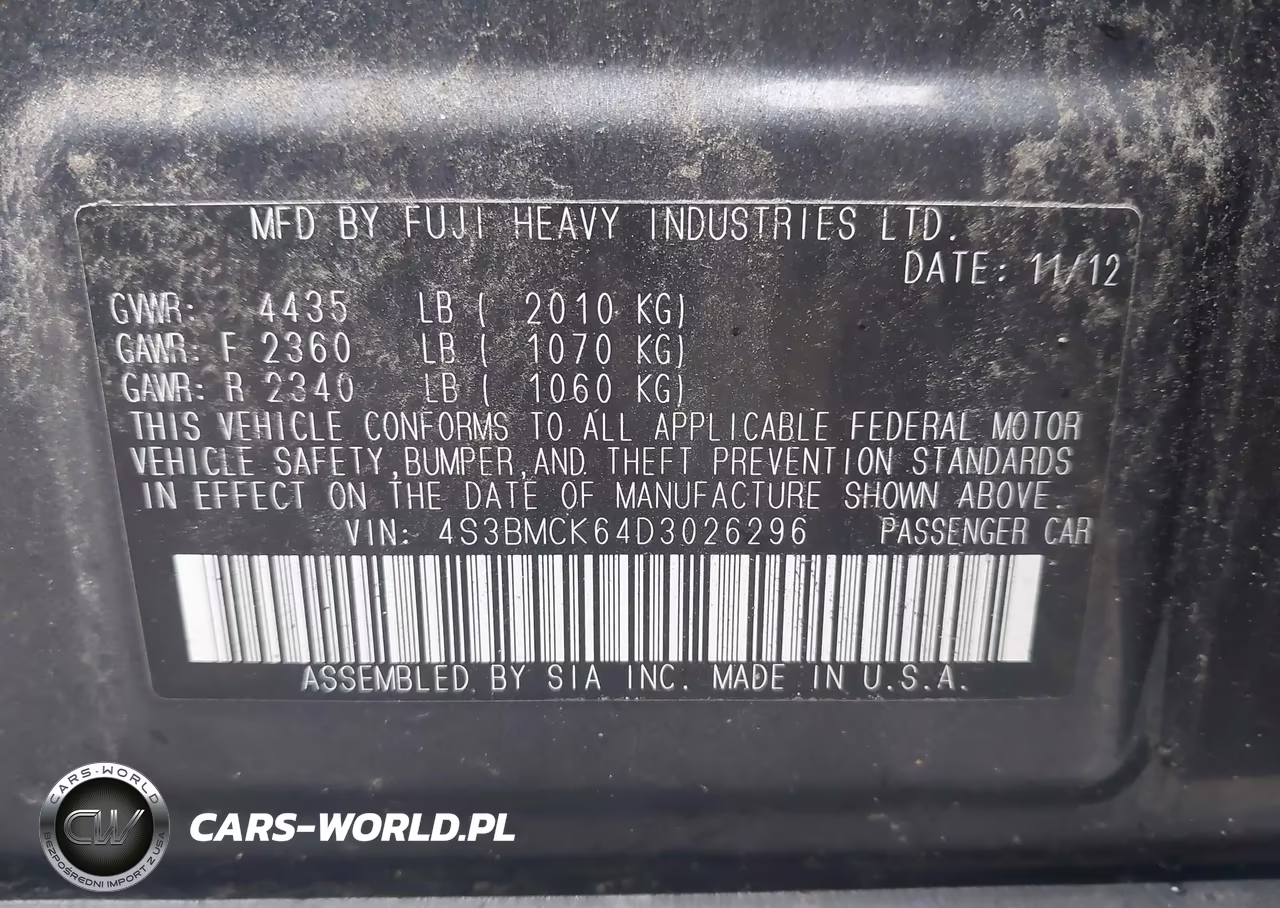 2013 Subaru Legacy 2.5I Limited VIN:4S3BMCK64D3026296 - 9