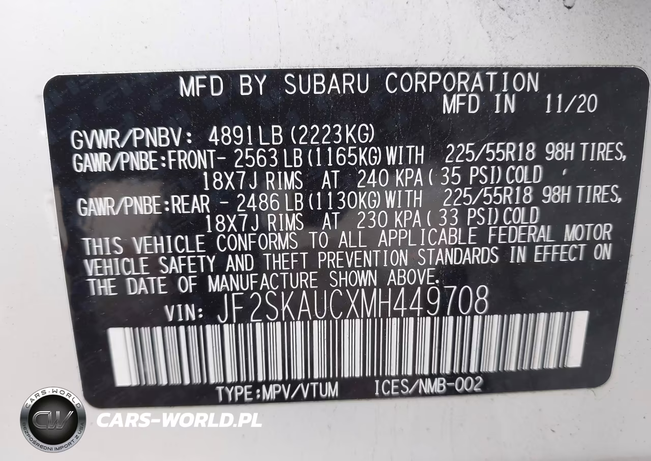 2021 Subaru Forester Limited VIN:JF2SKAUCXMH449708 - 9
