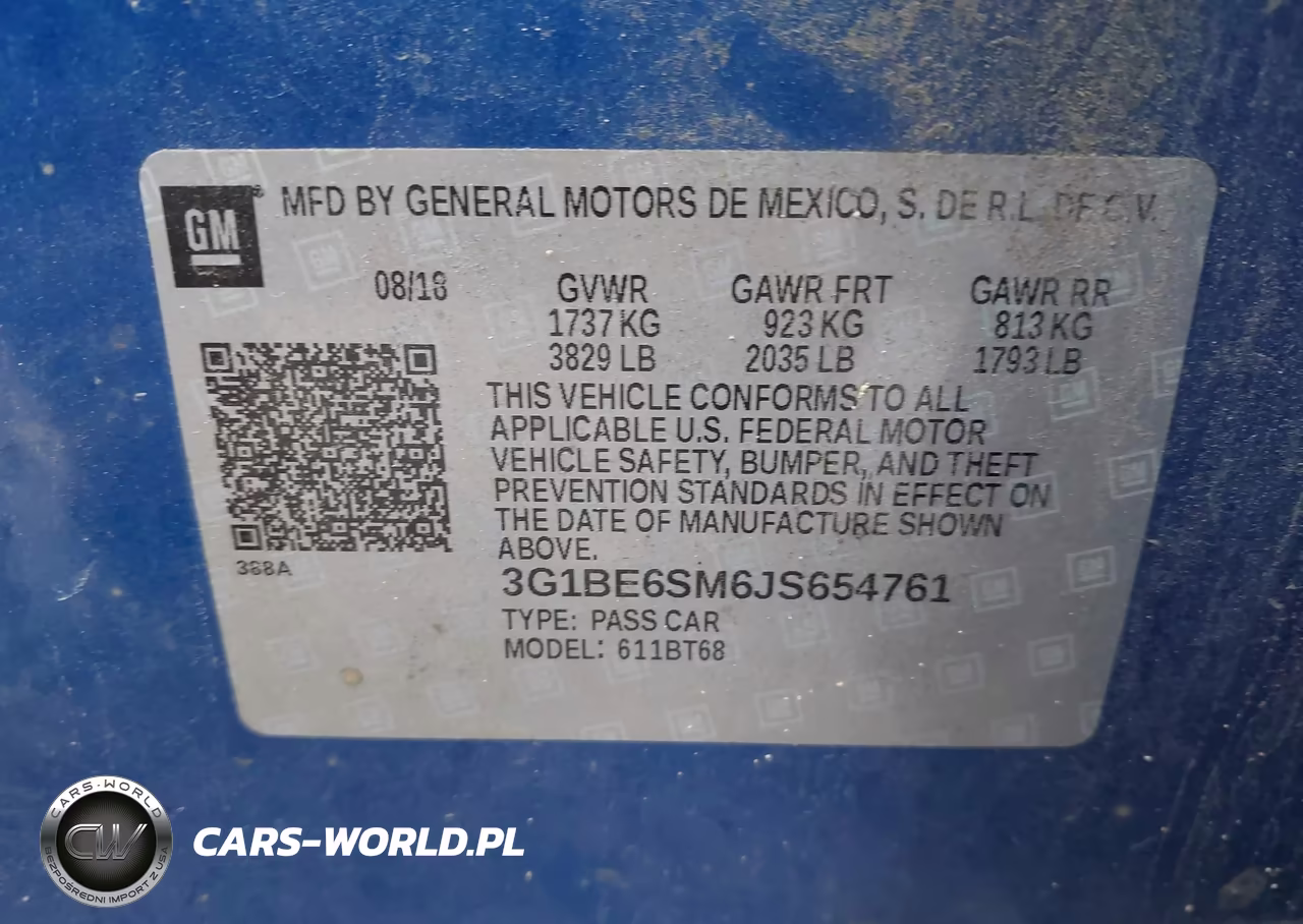2018 Chevrolet Cruze Lt Auto VIN:3G1BE6SM6JS654761 - 9