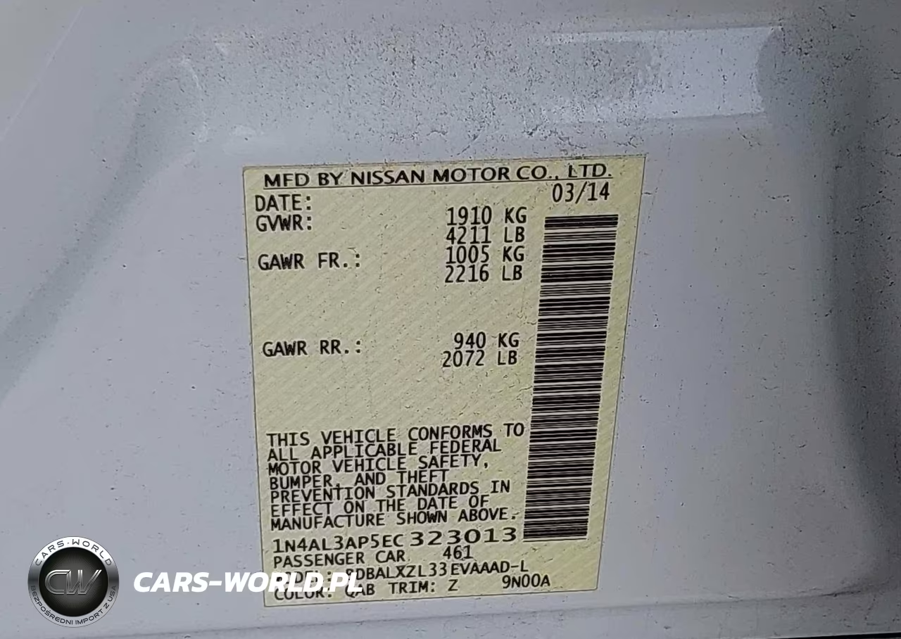 2014 Nissan Altima 2.5 Sl VIN:1N4AL3AP5EC323013 - 9