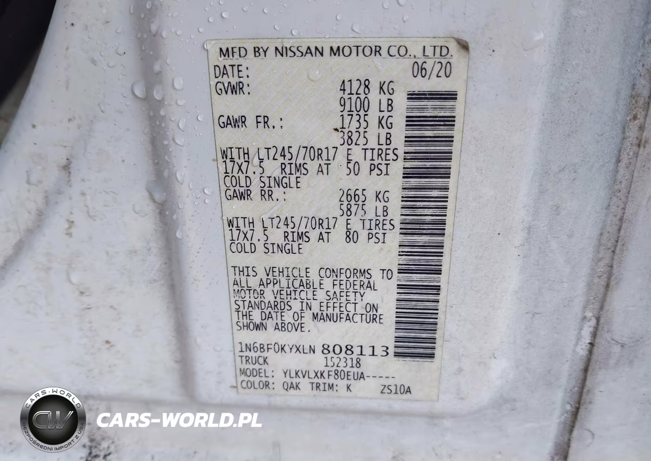 2020 Nissan Nv Cargo Nv2500 Hd Sv Standard Roof V6 VIN:1N6BF0KYXLN808113 - 9