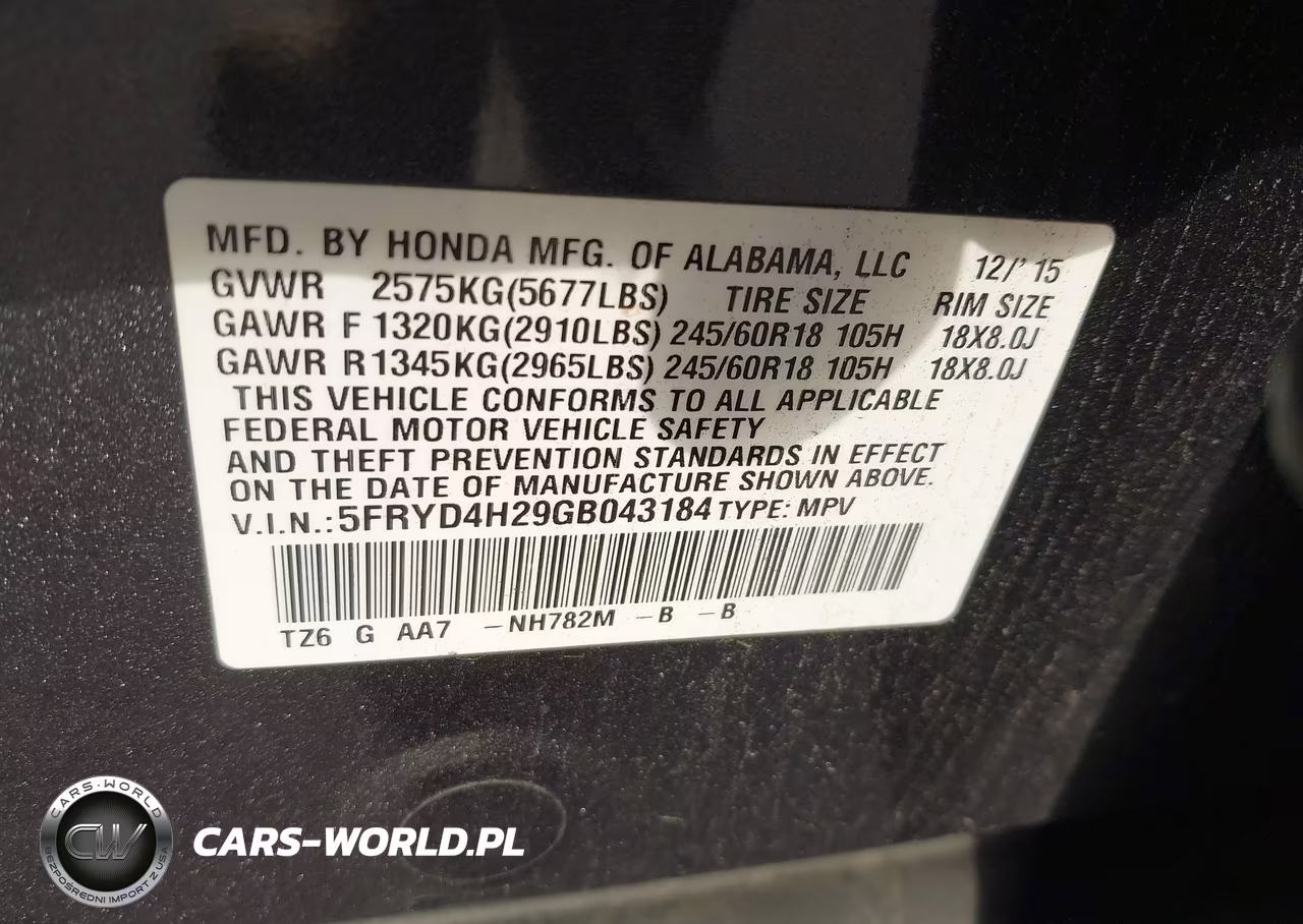 2016 Acura Mdx Acurawatch Plus Package VIN:5FRYD4H29GB043184 - 9
