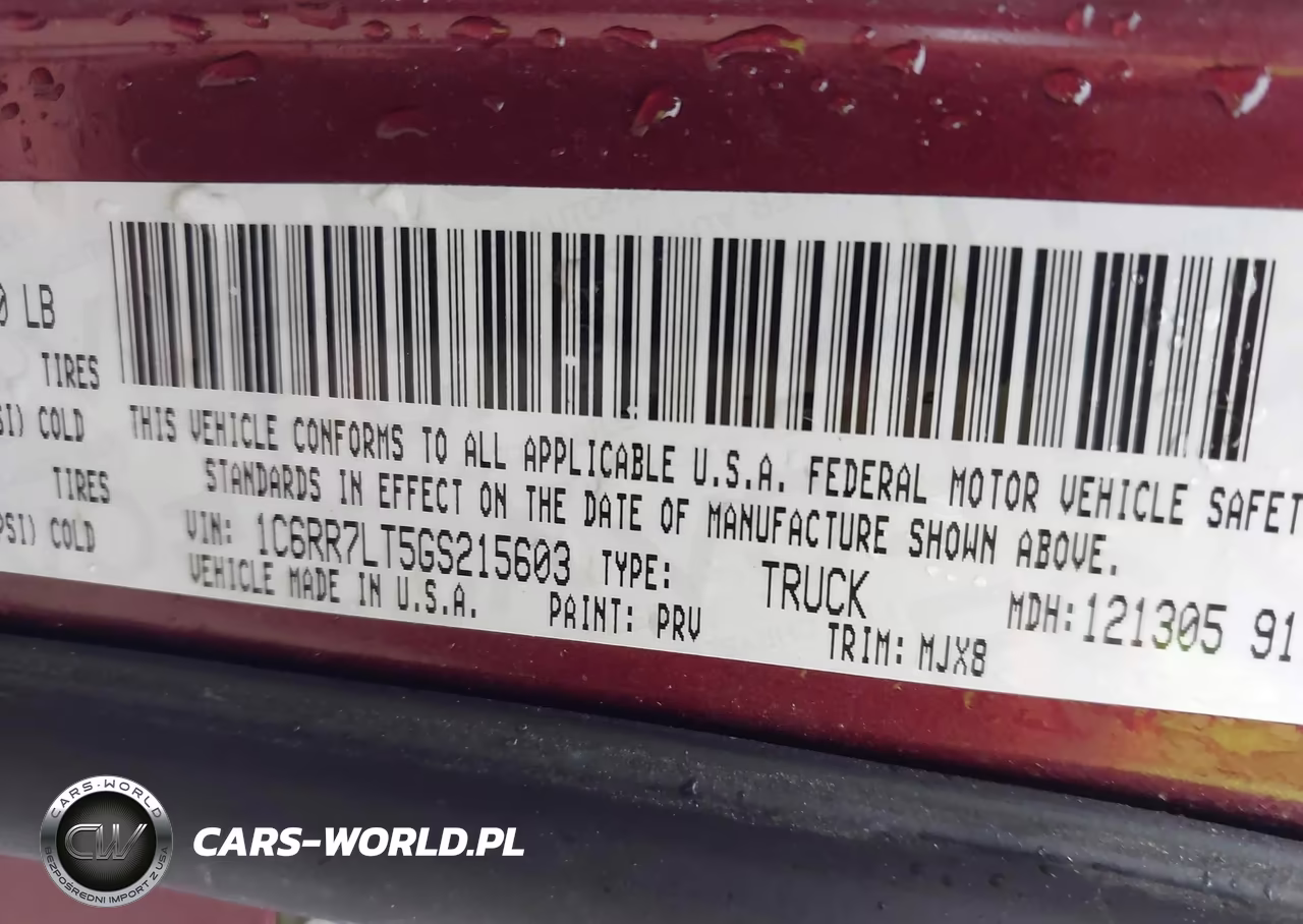 2016 Ram 1500 VIN:1C6RR7LT5GS215603 - 9