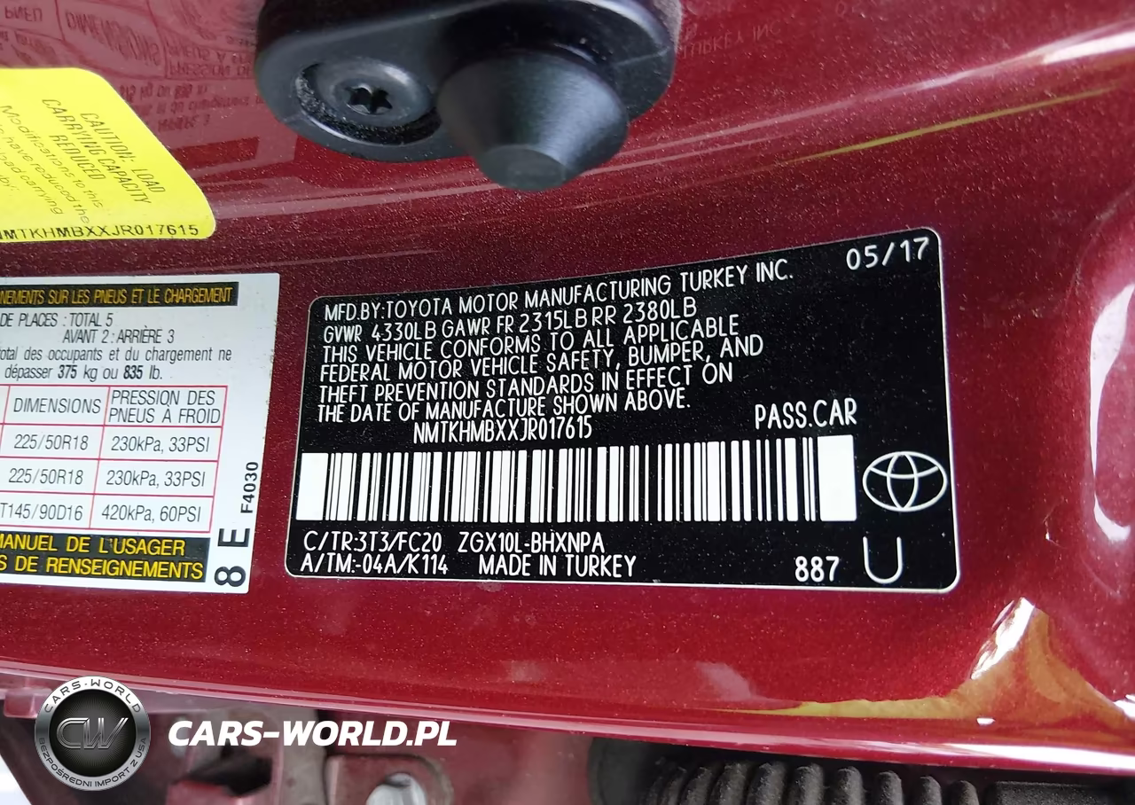 2018 Toyota C-Hr Xle VIN:NMTKHMBXXJR017615 - 9