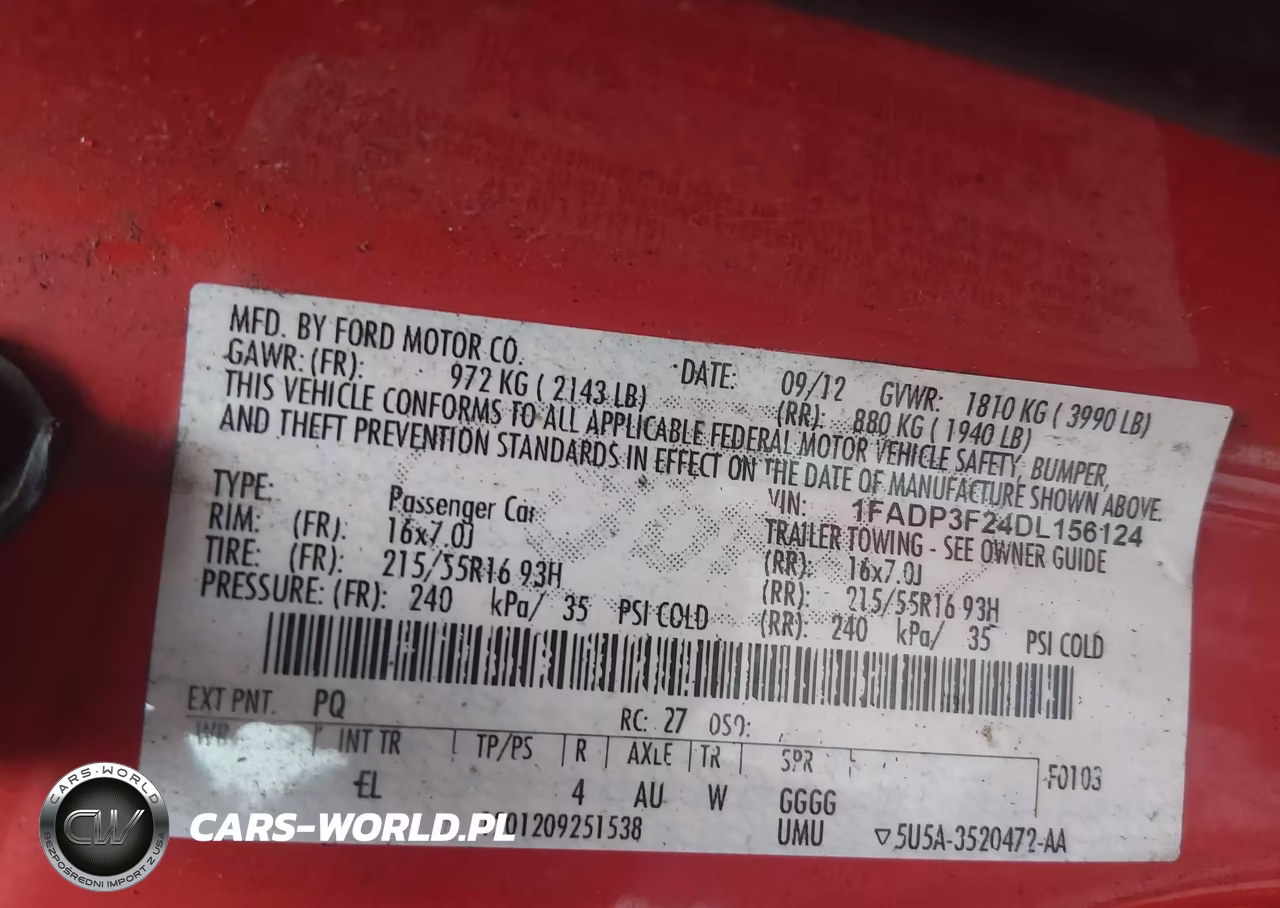 2013 Ford Focus Se VIN:1FADP3F24DL156124 - 9