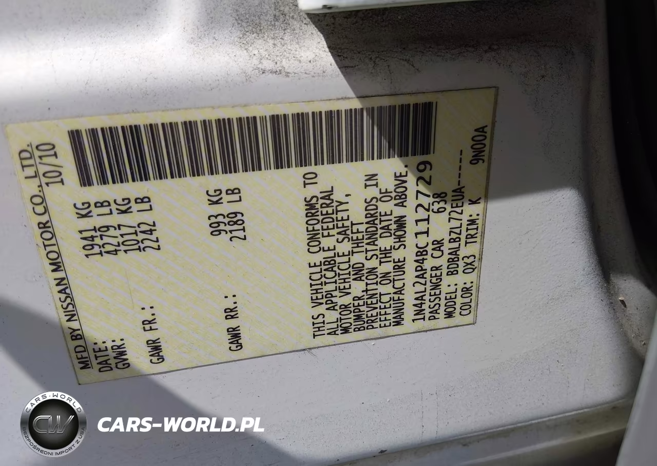 2011 Nissan Altima 2.5 S VIN:1N4AL2AP4BC112729 - 9