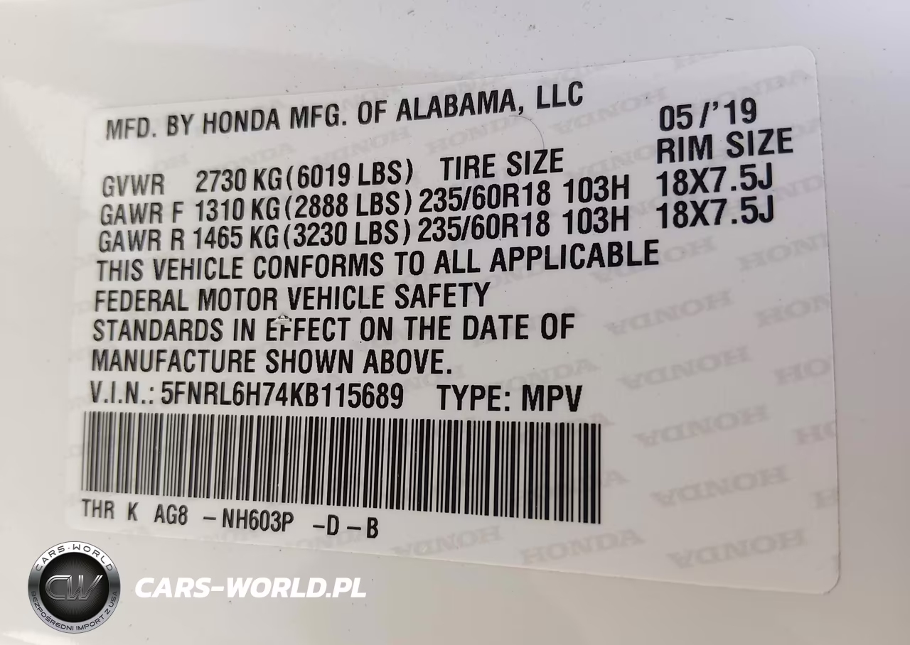 2019 Honda Odyssey Ex-L VIN:5FNRL6H74KB115689 - 9