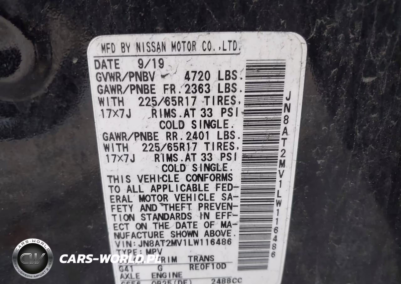 2020 Nissan Rogue Sv Intelligent Awd VIN:JN8AT2MV1LW116486 - 9