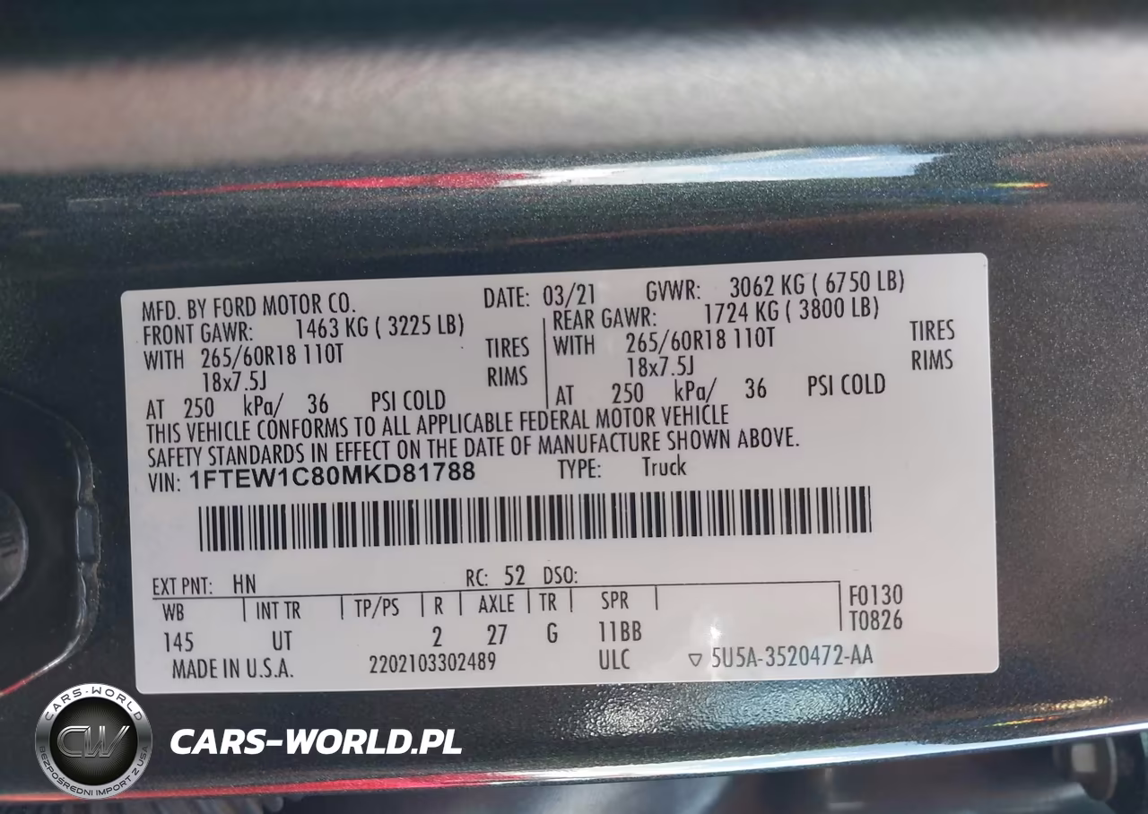 2021 Ford F-150 Xlt VIN:1FTEW1C80MKD81788 - 9