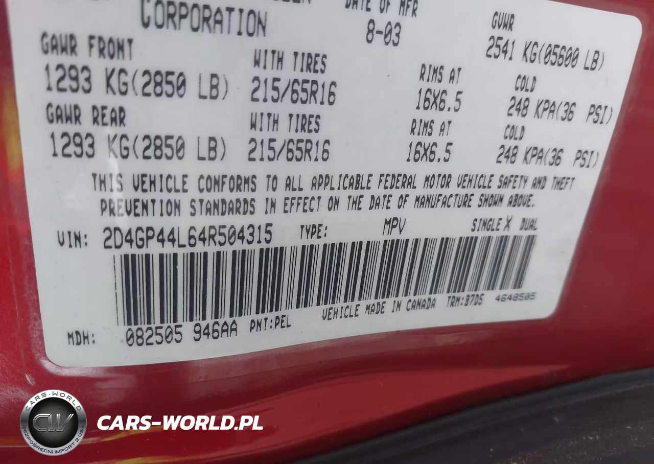 2004 Dodge Grand Caravan Sxt VIN:2D4GP44L64R504315 - 9