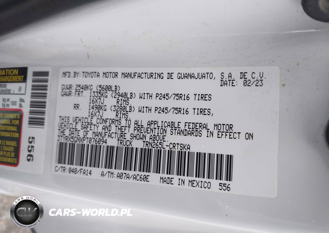 2023 Toyota Tacoma Sr VIN:3TYRX5GNXPT076094 - 9