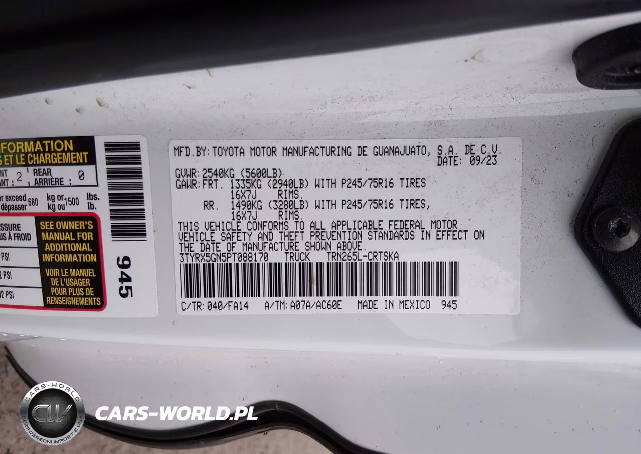 2023 Toyota Tacoma 2Wd Sr VIN:3TYRX5GN5PT088170 - 9