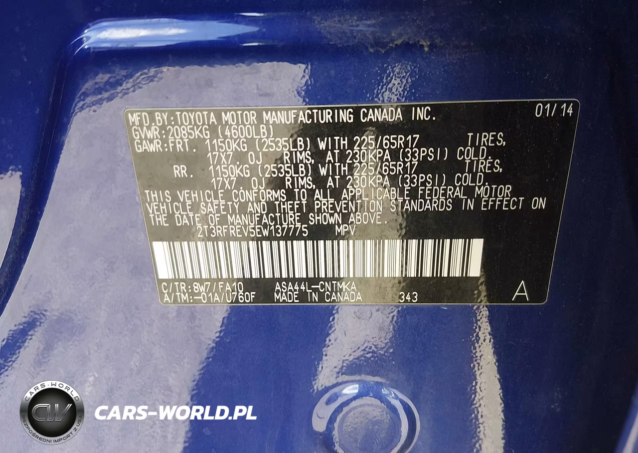 2014 Toyota Rav4 Xle VIN:2T3RFREV5EW137775 - 9