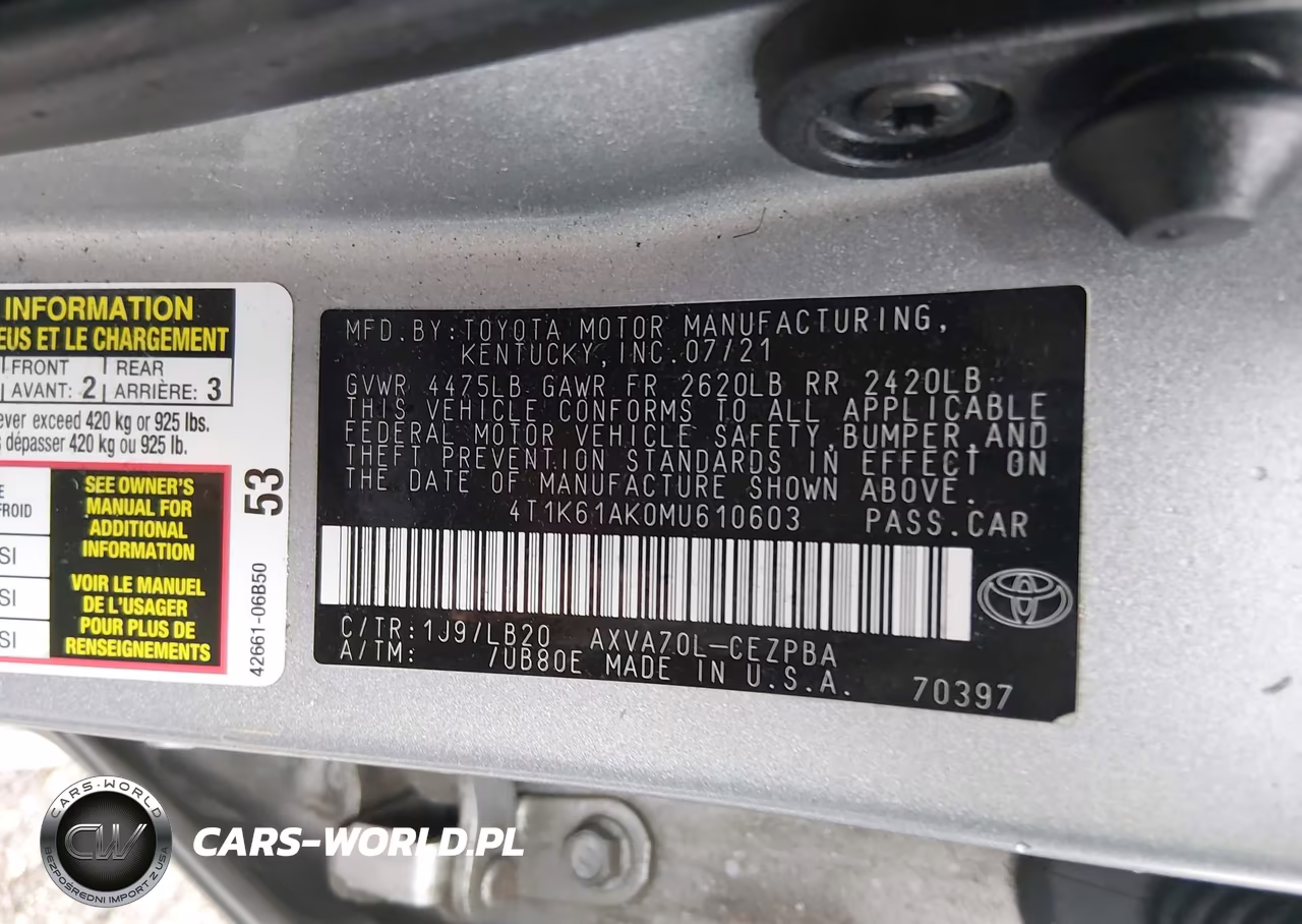 2021 Toyota Camry Xse VIN:4T1K61AK0MU610603 - 9