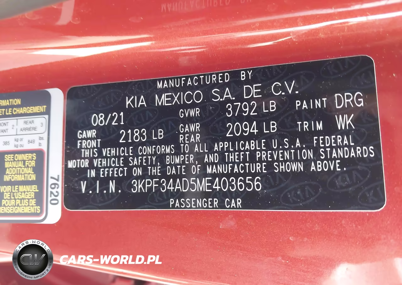 2021 Kia Forte Gt-Line VIN:3KPF34AD5ME403656 - 9