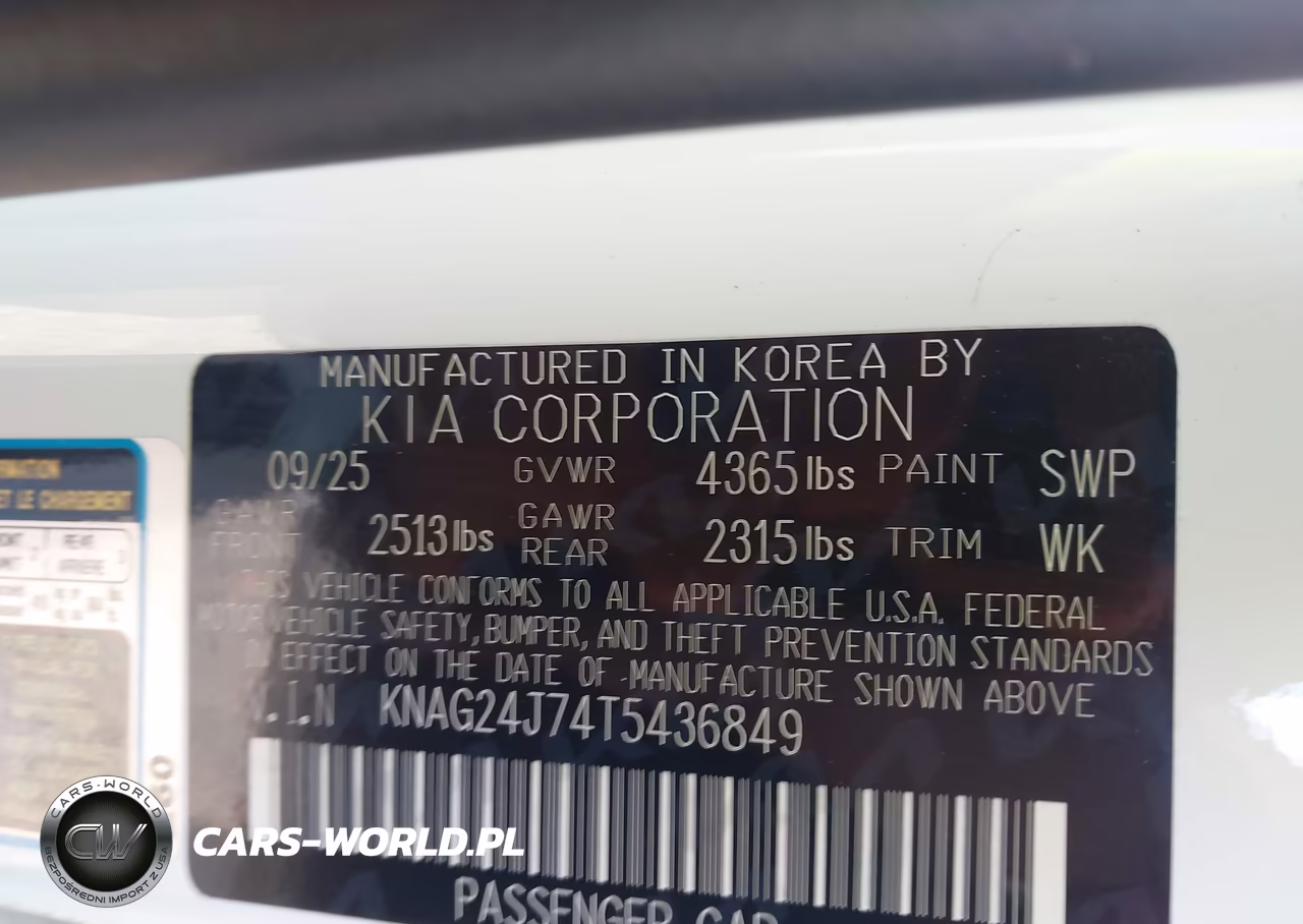 2026 Kia K5 Lxs Fwd VIN:KNAG24J74T5436849 - 9