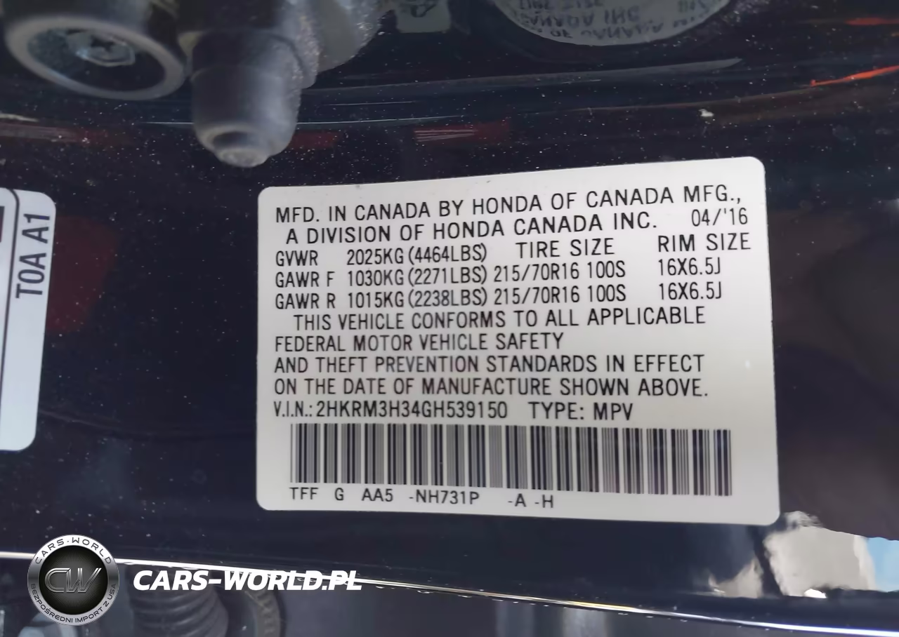 2016 Honda Cr-V Lx VIN:2HKRM3H34GH539150 - 9
