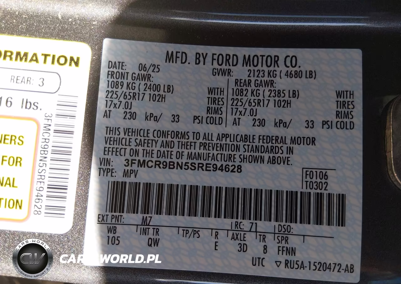 2025 Ford Bronco Sport Big Bend VIN:3FMCR9BN5SRE94628 - 9