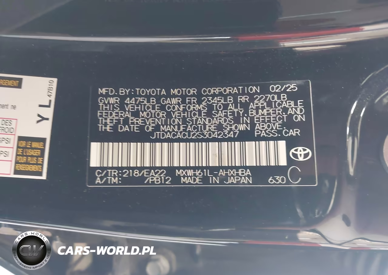 2025 Toyota Prius Plug-In Hybrid Xse Premium VIN:JTDACACU2S3042347 - 9