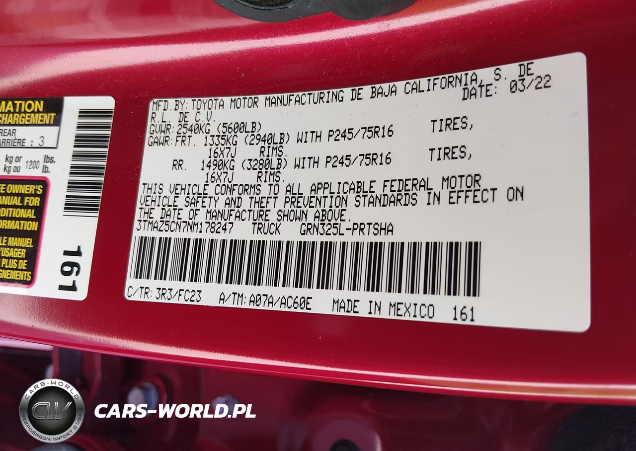 2022 Toyota Tacoma Sr5 V6 VIN:3TMAZ5CN7NM178247 - 9