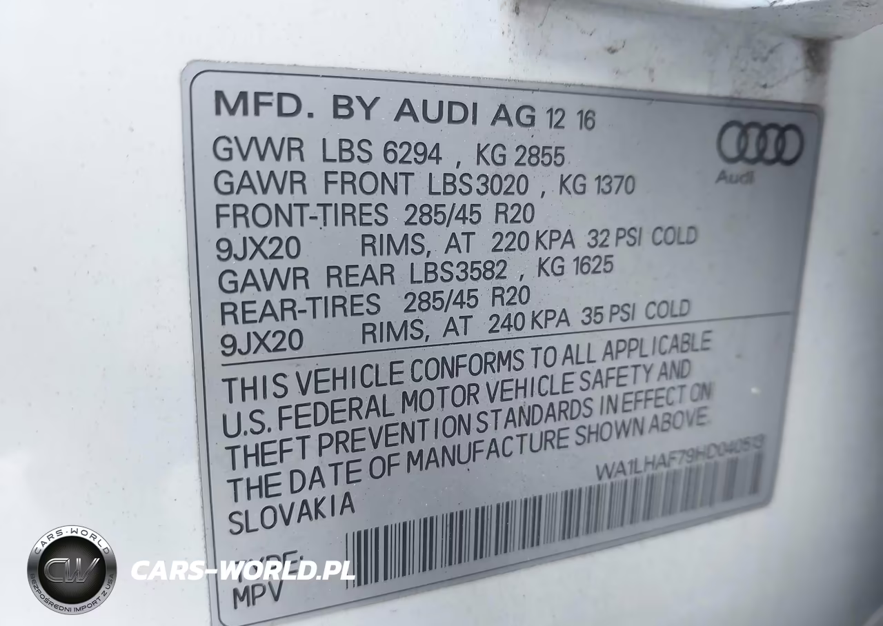 2017 Audi Q7 2.0T Premium VIN:WA1LHAF79HD040513 - 9