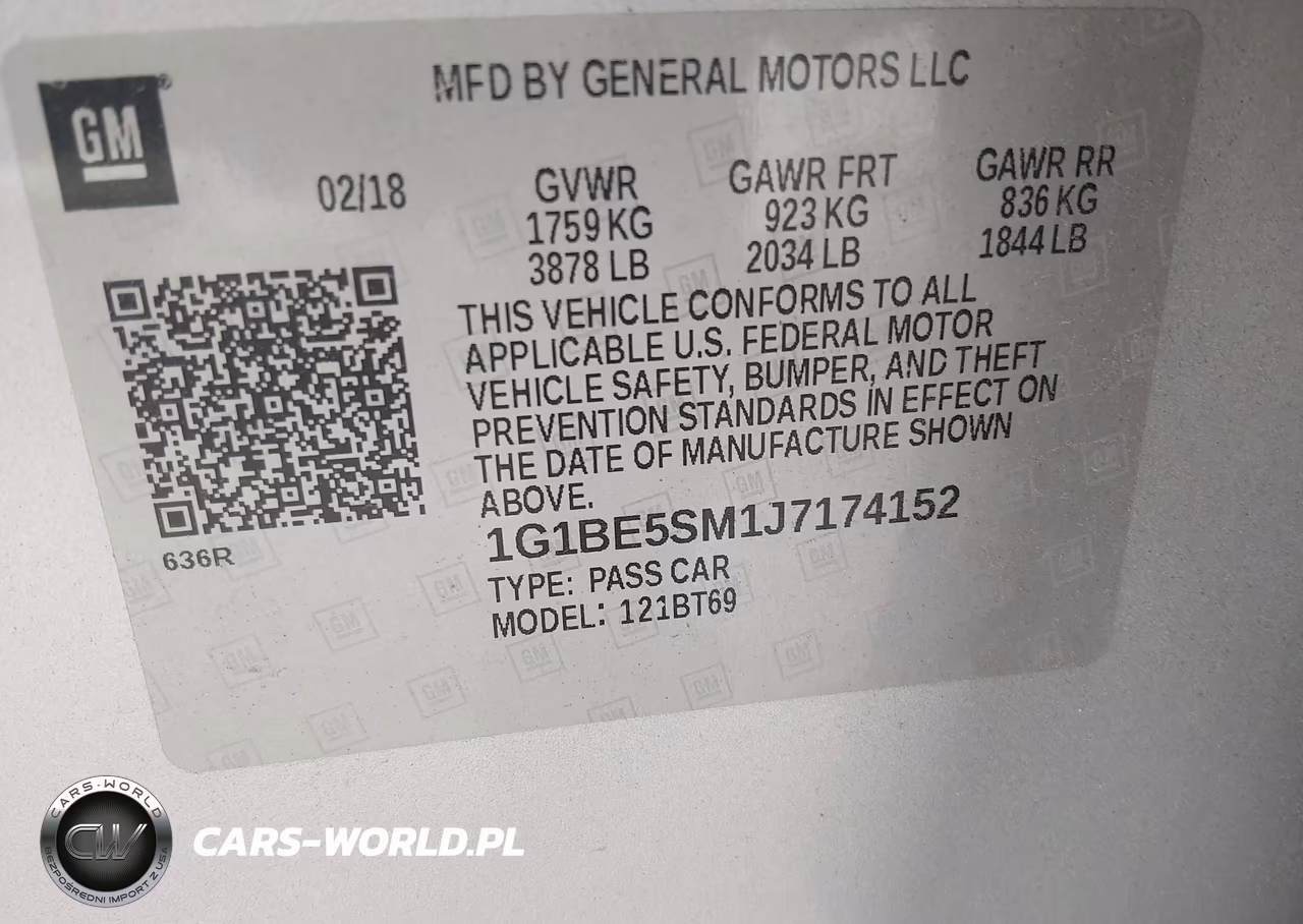 2018 Chevrolet Cruze Lt Auto VIN:1G1BE5SM1J7174152 - 9