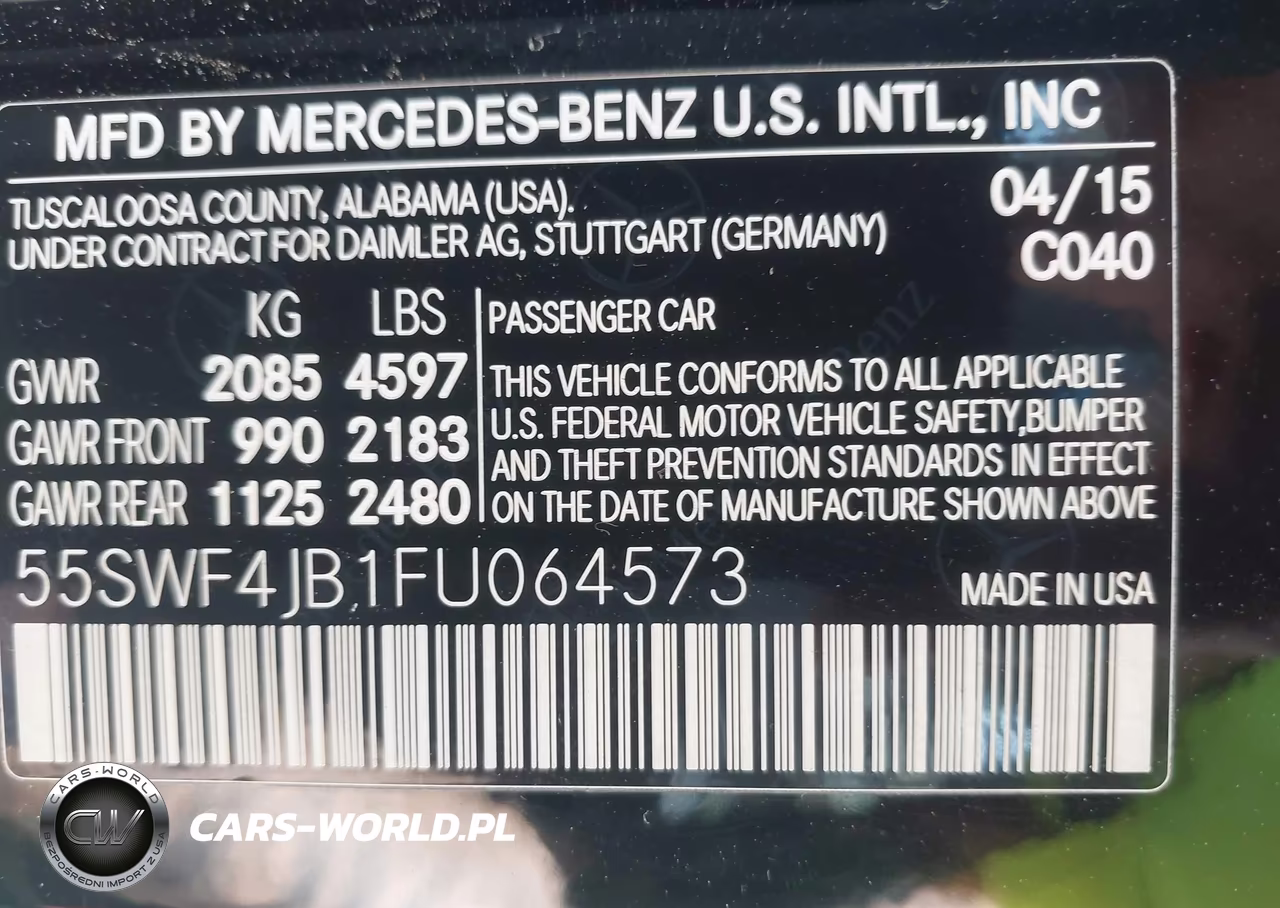 2015 Mercedes-Benz C 300 VIN:55SWF4JB1FU064573 - 9