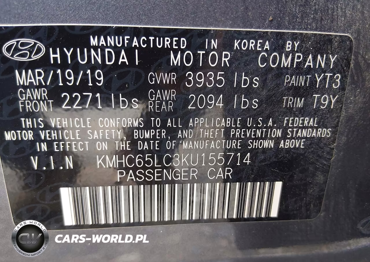 2019 Hyundai Ioniq Hybrid Blue VIN:KMHC65LC3KU155714 - 9