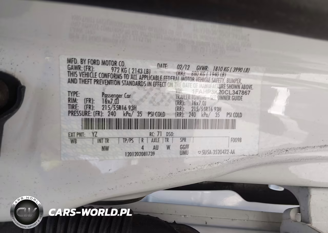 2012 Ford Focus Se VIN:1FAHP3K20CL347867 - 9