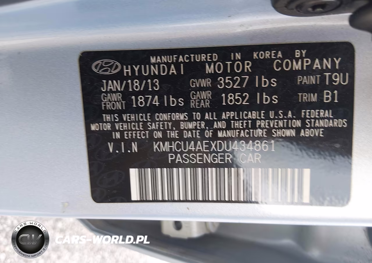 2013 Hyundai Accent Gls VIN:KMHCU4AEXDU434861 - 9