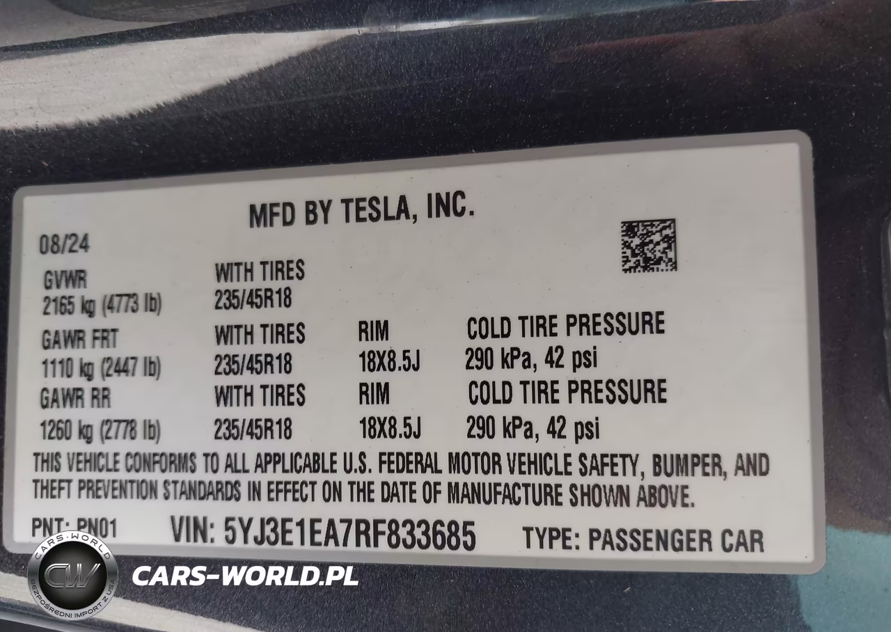 2024 Tesla Model 3 Long Range Dual Motor Rear-Wheel Drive-Rear-Wheel Drive VIN:5YJ3E1EA7RF833685 - 9
