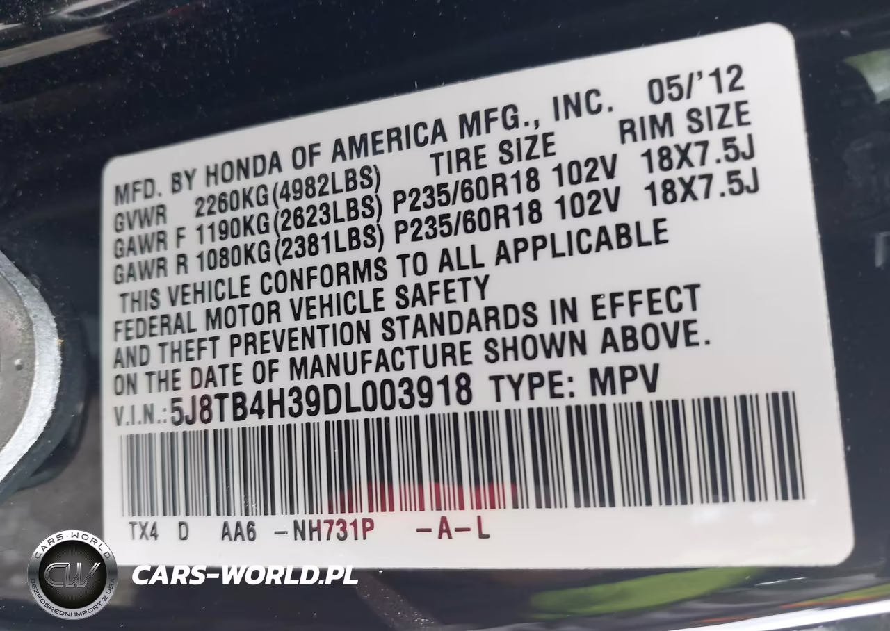 2013 Acura Rdx VIN:5J8TB4H39DL003918 - 9