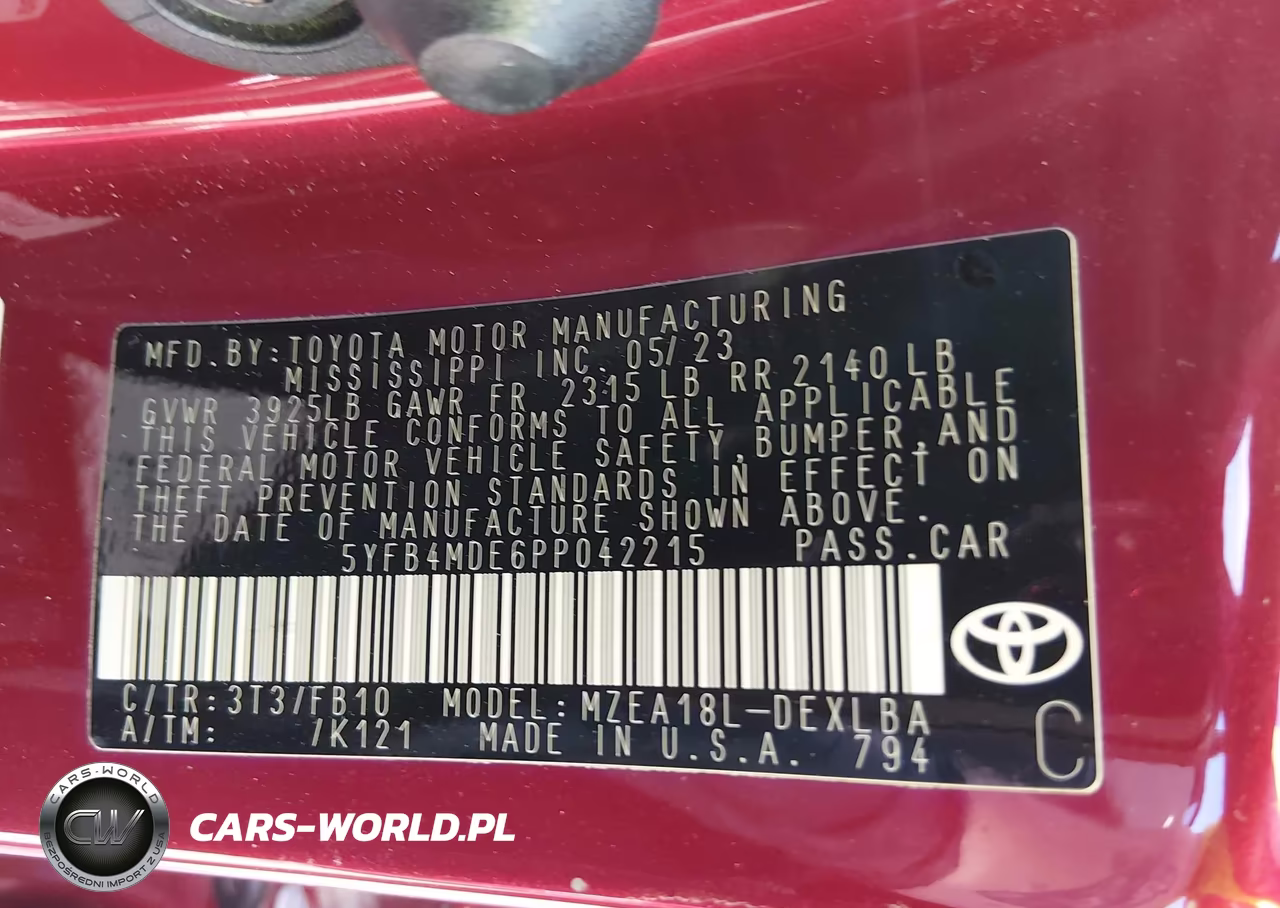 2023 Toyota Corolla Le VIN:5YFB4MDE6PP042215 - 9