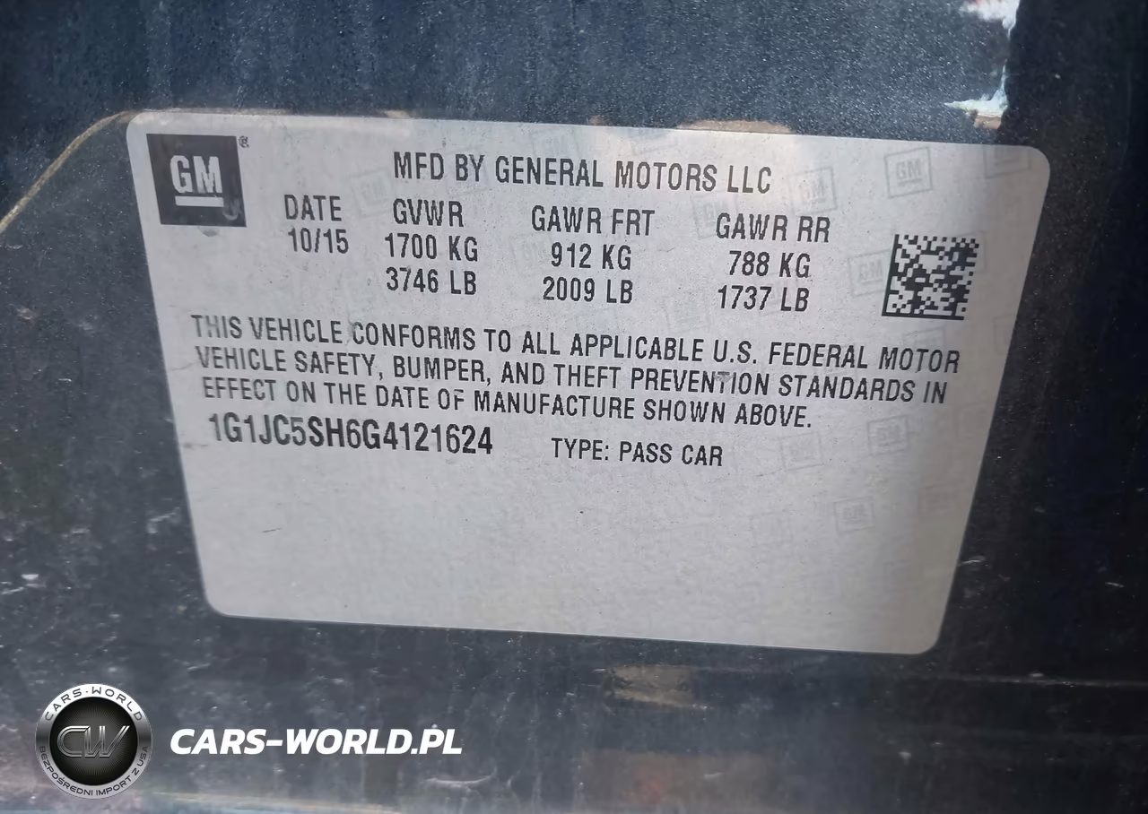 2016 Chevrolet Sonic Lt Auto VIN:1G1JC5SH6G4121624 - 9