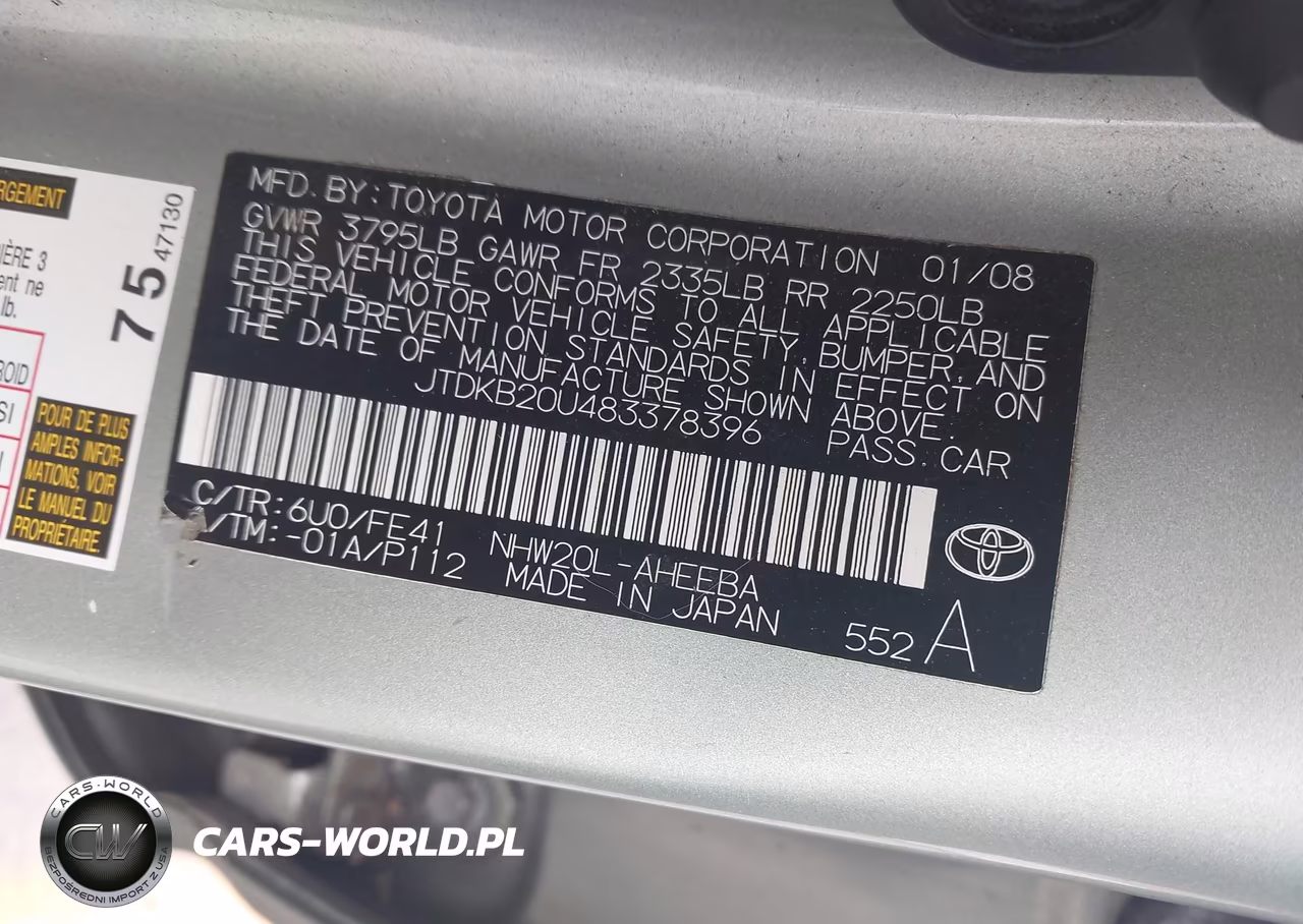 2008 Toyota Prius VIN:JTDKB20U483378396 - 9