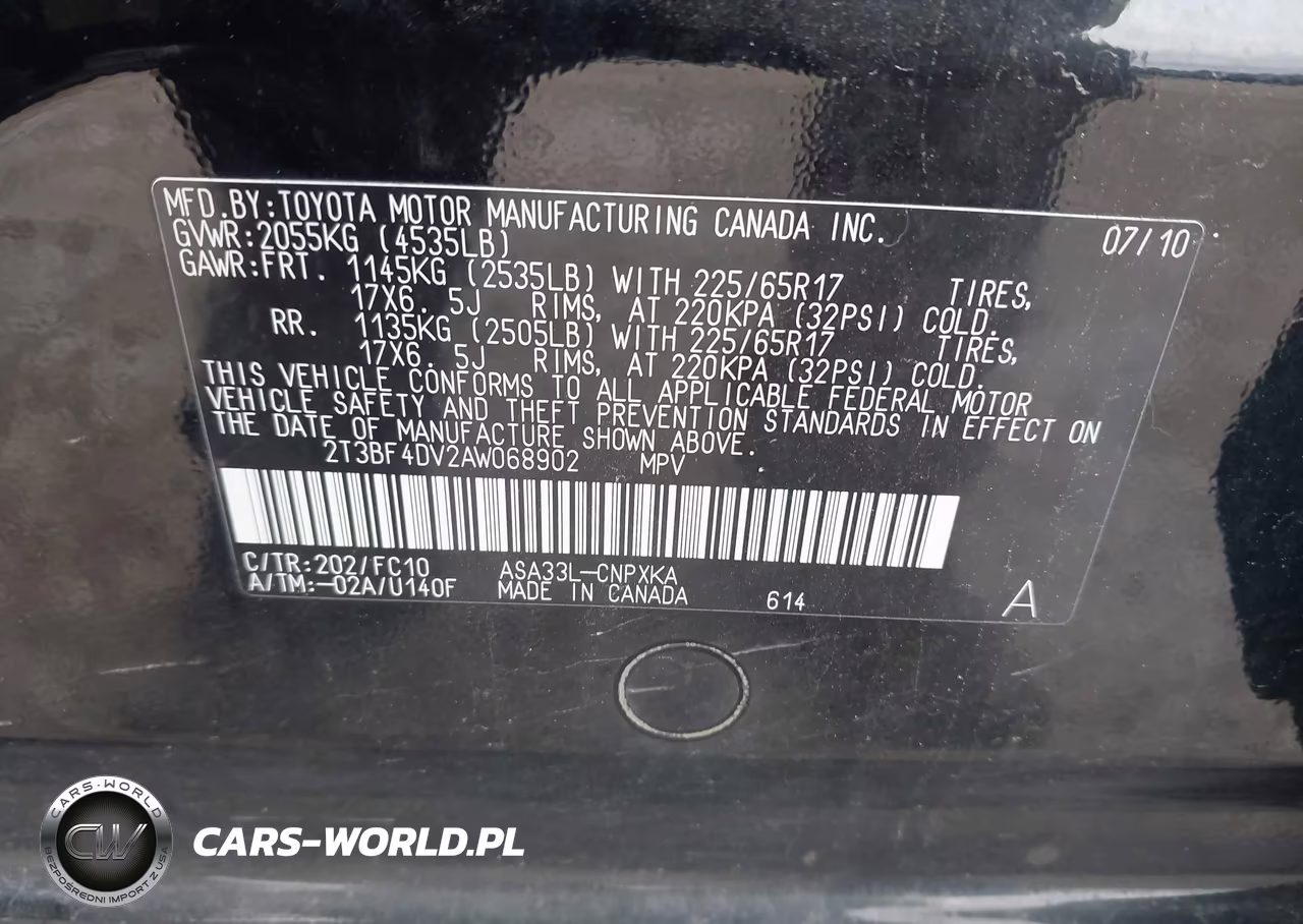 2010 Toyota Rav4 VIN:2T3BF4DV2AW068902 - 9
