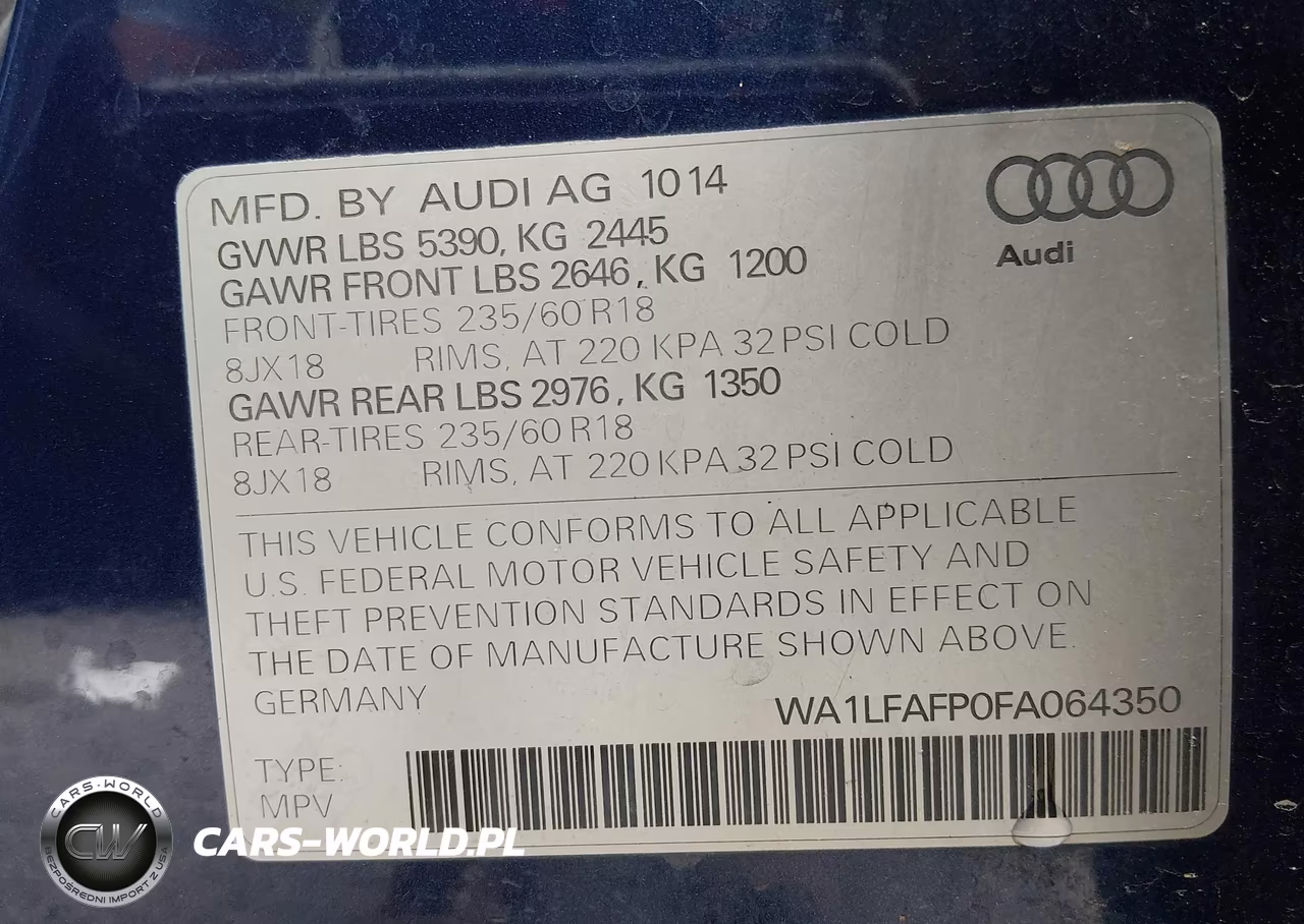 2015 Audi Q5 2.0T Premium VIN:WA1LFAFP0FA064350 - 9