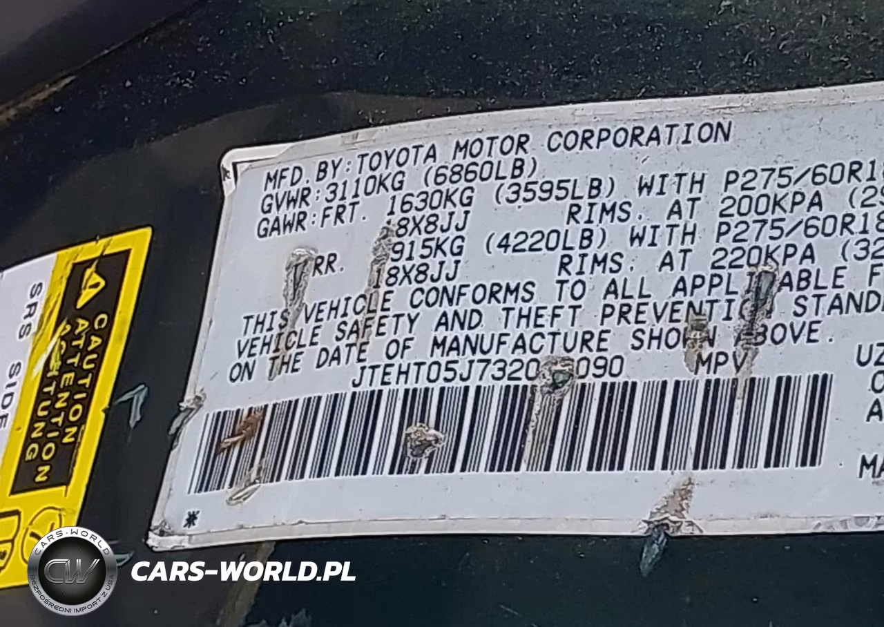 2003 Toyota Land Cruiser VIN:JTEHT05J732036090 - 9