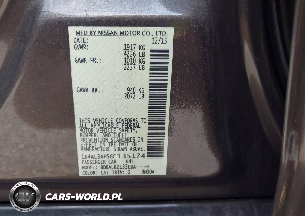 2016 Nissan Altima 2.5 Sv VIN:1N4AL3AP5GC135174 - 9