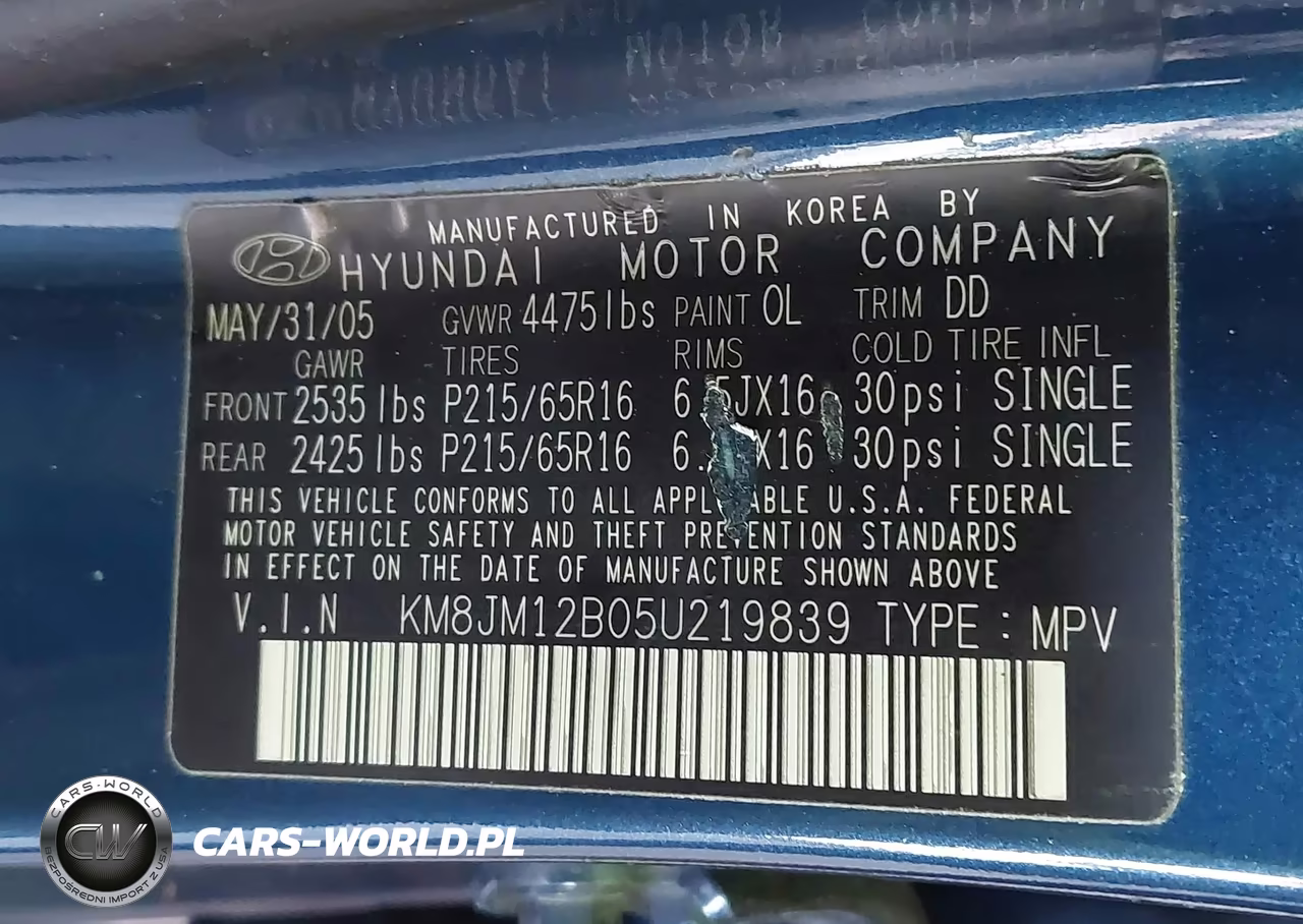 2005 Hyundai Tucson Gl VIN:KM8JM12B05U219839 - 9