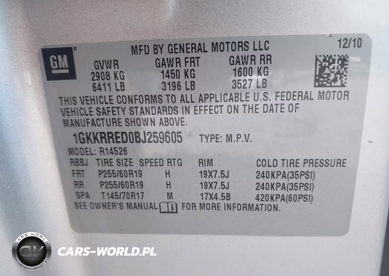 2011 GMC Acadia Slt-1 VIN:1GKKRRED0BJ259605 - 9