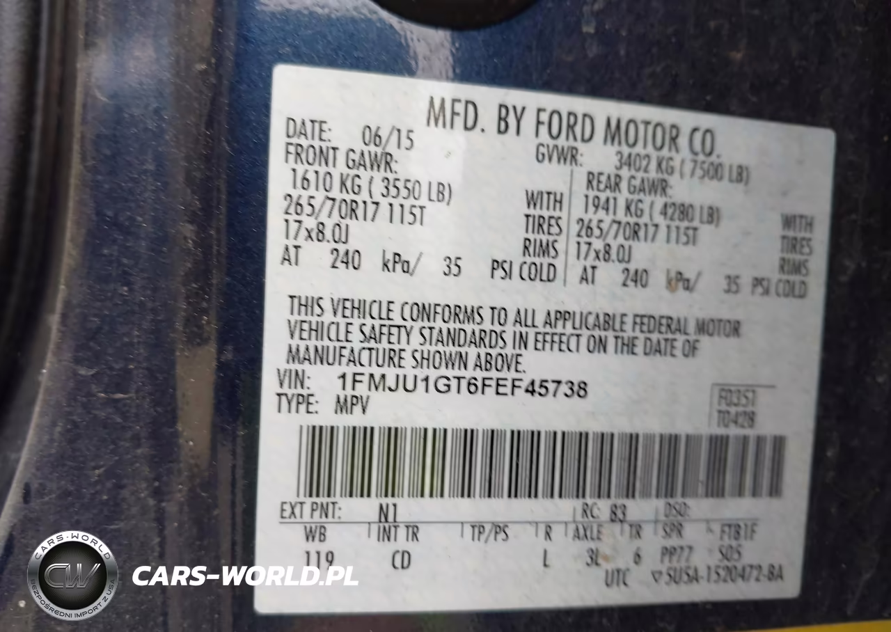 2015 Ford Expedition Xl VIN:1FMJU1GT6FEF45738 - 9