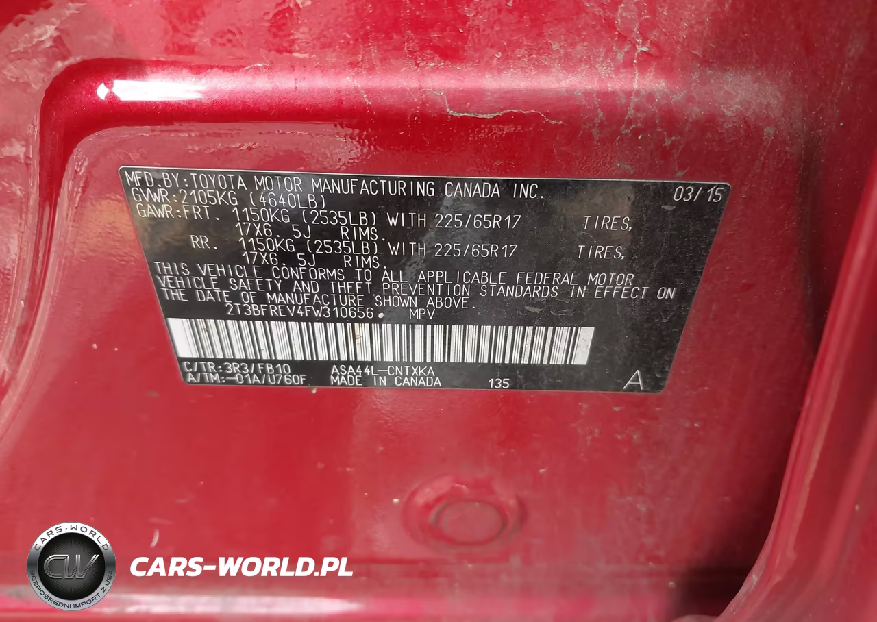 2015 Toyota Rav4 Le VIN:2T3BFREV4FW310656 - 9