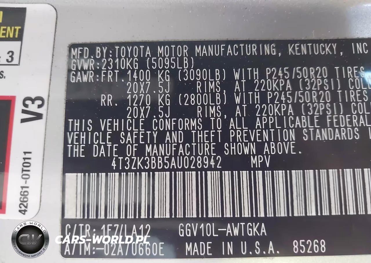 2010 Toyota Venza Base V6 VIN:4T3ZK3BB5AU028942 - 9