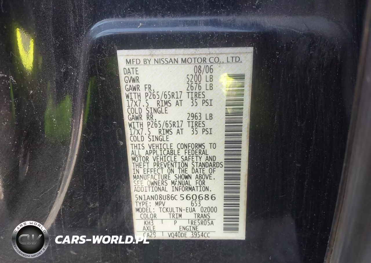 2006 Nissan Xterra Se VIN:5N1AN08U86C560686 - 9