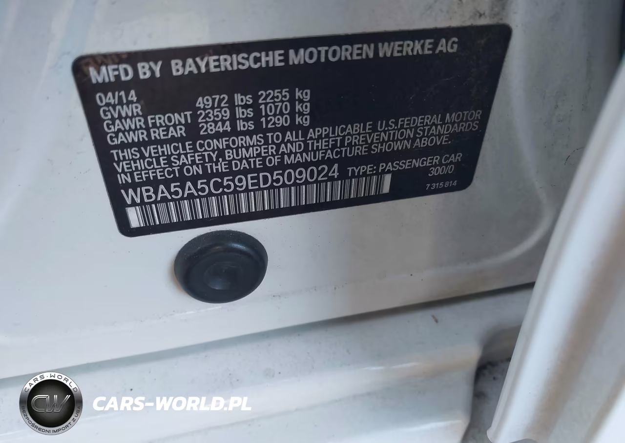 2014 BMW 528I VIN:WBA5A5C59ED509024 - 9