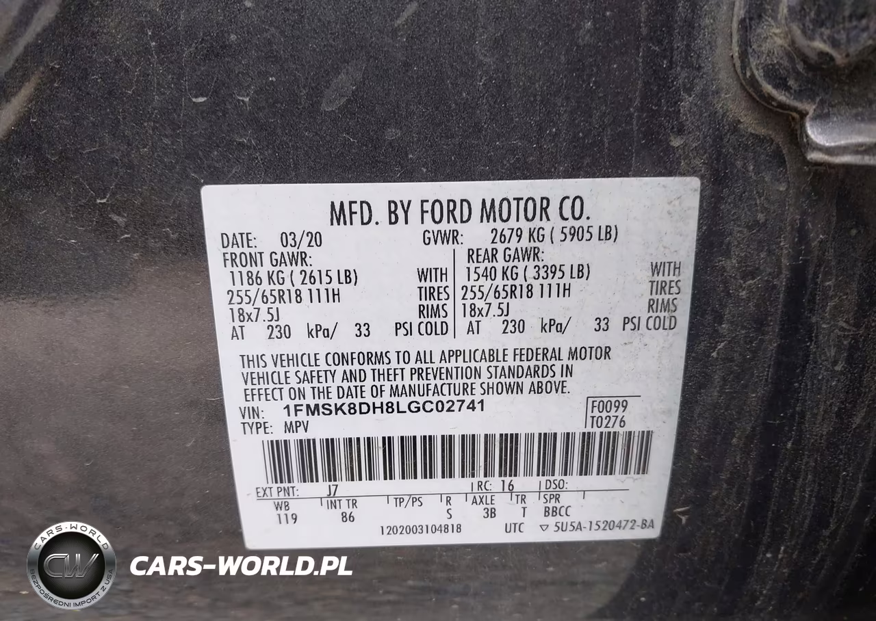 2020 Ford Explorer Xlt VIN:1FMSK8DH8LGC02741 - 9